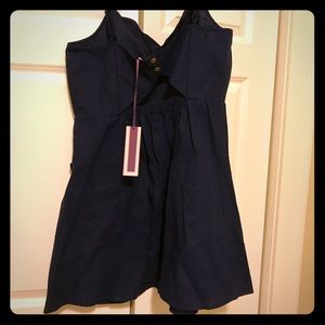 Truly poppy stitch fix navy dress scallop details